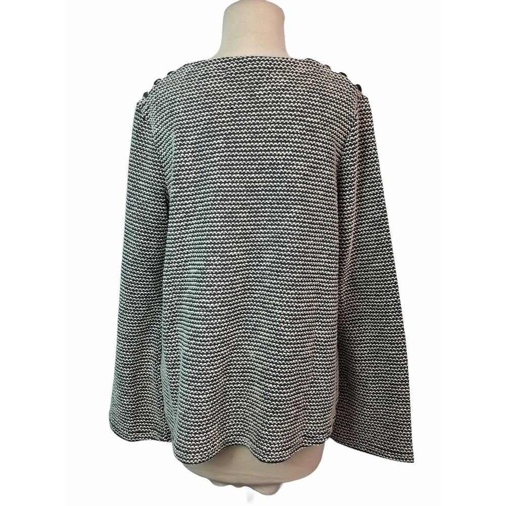 M Roxy Gray Textured Sweater Button Shoulder - Picture 4 of 5